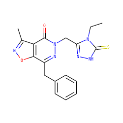 CCn1c(Cn2nc(Cc3ccccc3)c3onc(C)c3c2=O)n[nH]c1=S ZINC000084587748