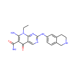 CCn1c(N)c(C(N)=O)c(=O)c2cnc(Nc3ccc4c(c3)CCNC4)nc21 ZINC000072315790