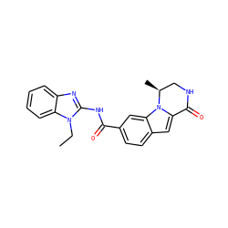 CCn1c(NC(=O)c2ccc3cc4n(c3c2)[C@@H](C)CNC4=O)nc2ccccc21 ZINC000117693779