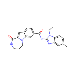 CCn1c(NC(=O)c2ccc3cc4n(c3c2)CCCNC4=O)nc2cc(C)ccc21 ZINC000117688052