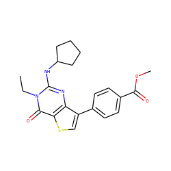 CCn1c(NC2CCCC2)nc2c(-c3ccc(C(=O)OC)cc3)csc2c1=O ZINC000299833320