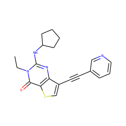 CCn1c(NC2CCCC2)nc2c(C#Cc3cccnc3)csc2c1=O ZINC000299828873