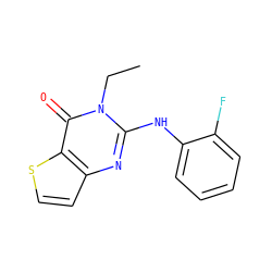 CCn1c(Nc2ccccc2F)nc2ccsc2c1=O ZINC000299820629