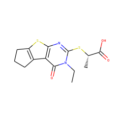 CCn1c(S[C@@H](C)C(=O)O)nc2sc3c(c2c1=O)CCC3 ZINC000004339195