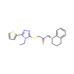CCn1c(SCC(=O)N[C@H]2CCCc3ccccc32)nnc1-c1cccs1 ZINC000003354980