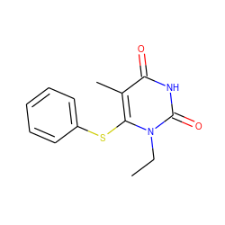 CCn1c(Sc2ccccc2)c(C)c(=O)[nH]c1=O ZINC000006425751