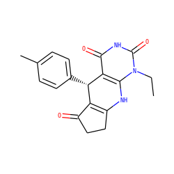 CCn1c2c(c(=O)[nH]c1=O)[C@@H](c1ccc(C)cc1)C1=C(CCC1=O)N2 ZINC001772643185