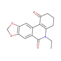CCn1c2c(c3cc4c(cc3c1=O)OCO4)C(=O)CCC2 ZINC000013604087