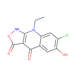 CCn1c2cc(Cl)c(O)cc2c(=O)c2c(=O)o[nH]c21 ZINC000100413014
