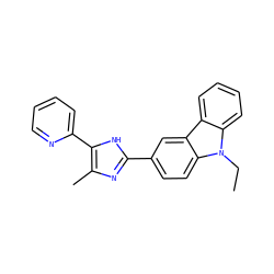 CCn1c2ccccc2c2cc(-c3nc(C)c(-c4ccccn4)[nH]3)ccc21 ZINC000013490277