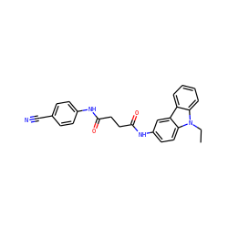 CCn1c2ccccc2c2cc(NC(=O)CCC(=O)Nc3ccc(C#N)cc3)ccc21 ZINC000150141381