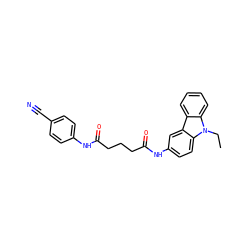 CCn1c2ccccc2c2cc(NC(=O)CCCC(=O)Nc3ccc(C#N)cc3)ccc21 ZINC000218438302