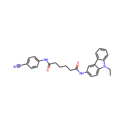 CCn1c2ccccc2c2cc(NC(=O)CCCCC(=O)Nc3ccc(C#N)cc3)ccc21 ZINC000150118217
