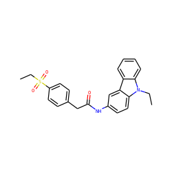 CCn1c2ccccc2c2cc(NC(=O)Cc3ccc(S(=O)(=O)CC)cc3)ccc21 ZINC000112531304