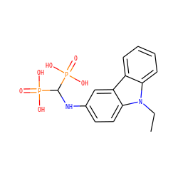 CCn1c2ccccc2c2cc(NC(P(=O)(O)O)P(=O)(O)O)ccc21 ZINC000013678560