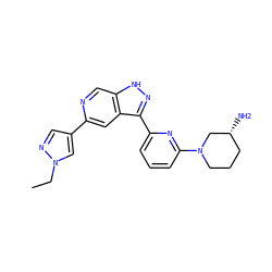 CCn1cc(-c2cc3c(-c4cccc(N5CCC[C@@H](N)C5)n4)n[nH]c3cn2)cn1 ZINC000205255870