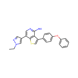 CCn1cc(-c2cnc(N)c3c(-c4ccc(Oc5ccccc5)cc4)csc23)cn1 ZINC000473109205