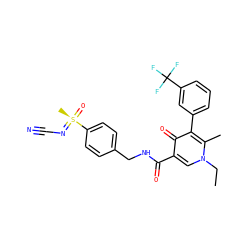 CCn1cc(C(=O)NCc2ccc([S@@](C)(=O)=NC#N)cc2)c(=O)c(-c2cccc(C(F)(F)F)c2)c1C ZINC000148773895