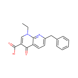 CCn1cc(C(=O)O)c(=O)c2ccc(Cc3ccccc3)nc21 ZINC000000000911