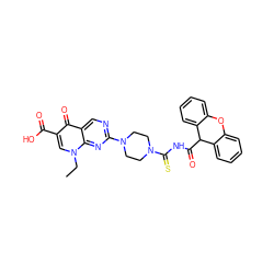 CCn1cc(C(=O)O)c(=O)c2cnc(N3CCN(C(=S)NC(=O)C4c5ccccc5Oc5ccccc54)CC3)nc21 ZINC000029064337