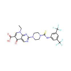 CCn1cc(C(=O)O)c(=O)c2cnc(N3CCN(C(=S)Nc4cc(C(F)(F)F)cc(C(F)(F)F)c4)CC3)nc21 ZINC000049694709