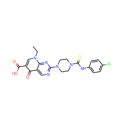 CCn1cc(C(=O)O)c(=O)c2cnc(N3CCN(C(=S)Nc4ccc(Cl)cc4)CC3)nc21 ZINC000002429273
