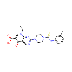 CCn1cc(C(=O)O)c(=O)c2cnc(N3CCN(C(=S)Nc4cccc(C)c4)CC3)nc21 ZINC000045257395
