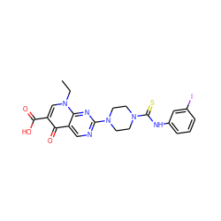 CCn1cc(C(=O)O)c(=O)c2cnc(N3CCN(C(=S)Nc4cccc(I)c4)CC3)nc21 ZINC000049723206