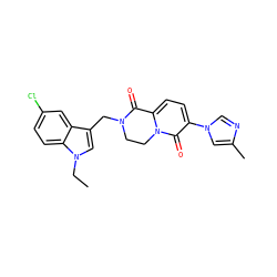 CCn1cc(CN2CCn3c(ccc(-n4cnc(C)c4)c3=O)C2=O)c2cc(Cl)ccc21 ZINC000299872046