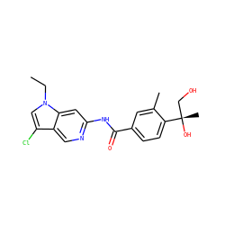 CCn1cc(Cl)c2cnc(NC(=O)c3ccc([C@@](C)(O)CO)c(C)c3)cc21 ZINC000145260033