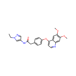 CCn1cc(NC(=O)Cc2ccc(Oc3ccnc4cc(OC)c(OC)cc34)cc2)cn1 ZINC000073390854