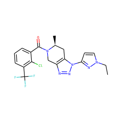 CCn1ccc(-n2nnc3c2C[C@H](C)N(C(=O)c2cccc(C(F)(F)F)c2Cl)C3)n1 ZINC000222047151