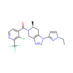 CCn1ccc(-n2nnc3c2C[C@H](C)N(C(=O)c2ccnc(C(F)(F)F)c2Cl)C3)n1 ZINC001772599698