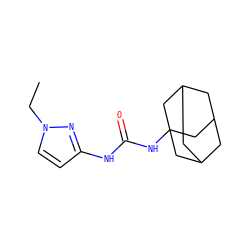 CCn1ccc(NC(=O)NC23CC4CC(CC(C4)C2)C3)n1 ZINC000008090978