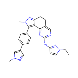CCn1ccc(Nc2ncc3c(n2)-c2c(nn(C)c2-c2ccc(-c4cnn(C)c4)cc2)CC3)n1 ZINC000224949933