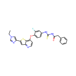CCn1cnc(-c2cc3nccc(Oc4ccc(NC(=S)NC(=O)Cc5ccccc5)cc4F)c3s2)c1 ZINC000029043636