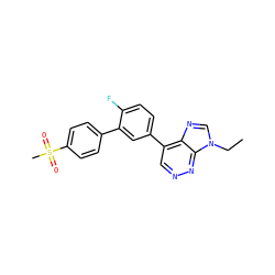 CCn1cnc2c(-c3ccc(F)c(-c4ccc(S(C)(=O)=O)cc4)c3)cnnc21 ZINC000150105176