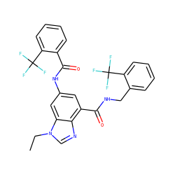 CCn1cnc2c(C(=O)NCc3ccccc3C(F)(F)F)cc(NC(=O)c3ccccc3C(F)(F)F)cc21 ZINC000207739850