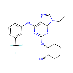 CCn1cnc2c(Nc3cccc(C(F)(F)F)c3)nc(N[C@@H]3CCCC[C@@H]3N)nc21 ZINC000028089674