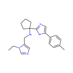 CCn1cncc1CNC1(c2ncc(-c3ccc(C)cc3)[nH]2)CCCC1 ZINC000473092254