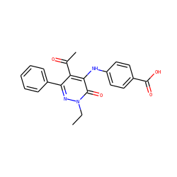 CCn1nc(-c2ccccc2)c(C(C)=O)c(Nc2ccc(C(=O)O)cc2)c1=O ZINC000038896160