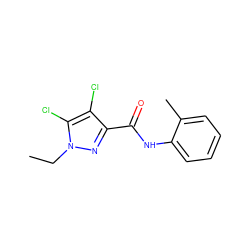 CCn1nc(C(=O)Nc2ccccc2C)c(Cl)c1Cl ZINC000000341168
