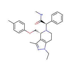 CCn1nc(C)c2c1CCN([C@@H](C(=O)NC)c1ccccc1)[C@H]2COc1ccc(C)cc1 ZINC000049033572