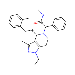 CCn1nc(C)c2c1CCN([C@H](C(=O)NC)c1ccccc1)[C@H]2CCc1ccccc1C ZINC000049089185