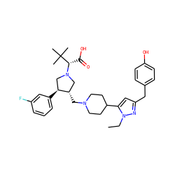CCn1nc(Cc2ccc(O)cc2)cc1C1CCN(C[C@H]2CN([C@@H](C(=O)O)C(C)(C)C)C[C@@H]2c2cccc(F)c2)CC1 ZINC000028015026