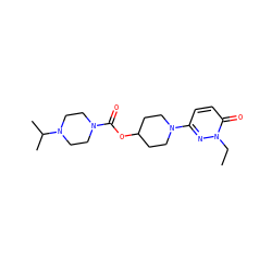 CCn1nc(N2CCC(OC(=O)N3CCN(C(C)C)CC3)CC2)ccc1=O ZINC000206797798