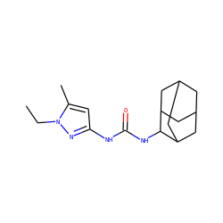 CCn1nc(NC(=O)NC2C3CC4CC(C3)CC2C4)cc1C ZINC000096271160