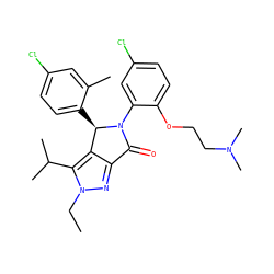 CCn1nc2c(c1C(C)C)[C@@H](c1ccc(Cl)cc1C)N(c1cc(Cl)ccc1OCCN(C)C)C2=O ZINC000206145018