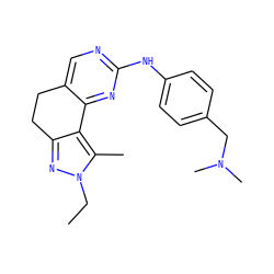 CCn1nc2c(c1C)-c1nc(Nc3ccc(CN(C)C)cc3)ncc1CC2 ZINC000169702258