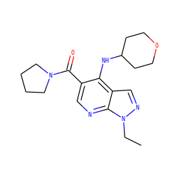 CCn1ncc2c(NC3CCOCC3)c(C(=O)N3CCCC3)cnc21 ZINC000042922547